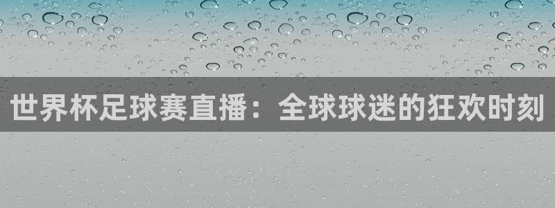 世界杯足球赛直播：全球球迷的狂欢时刻
