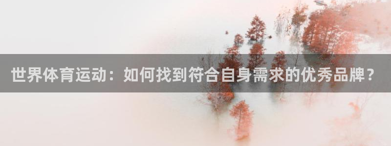 世界体育运动：如何找到符合自身需求的优秀品牌？